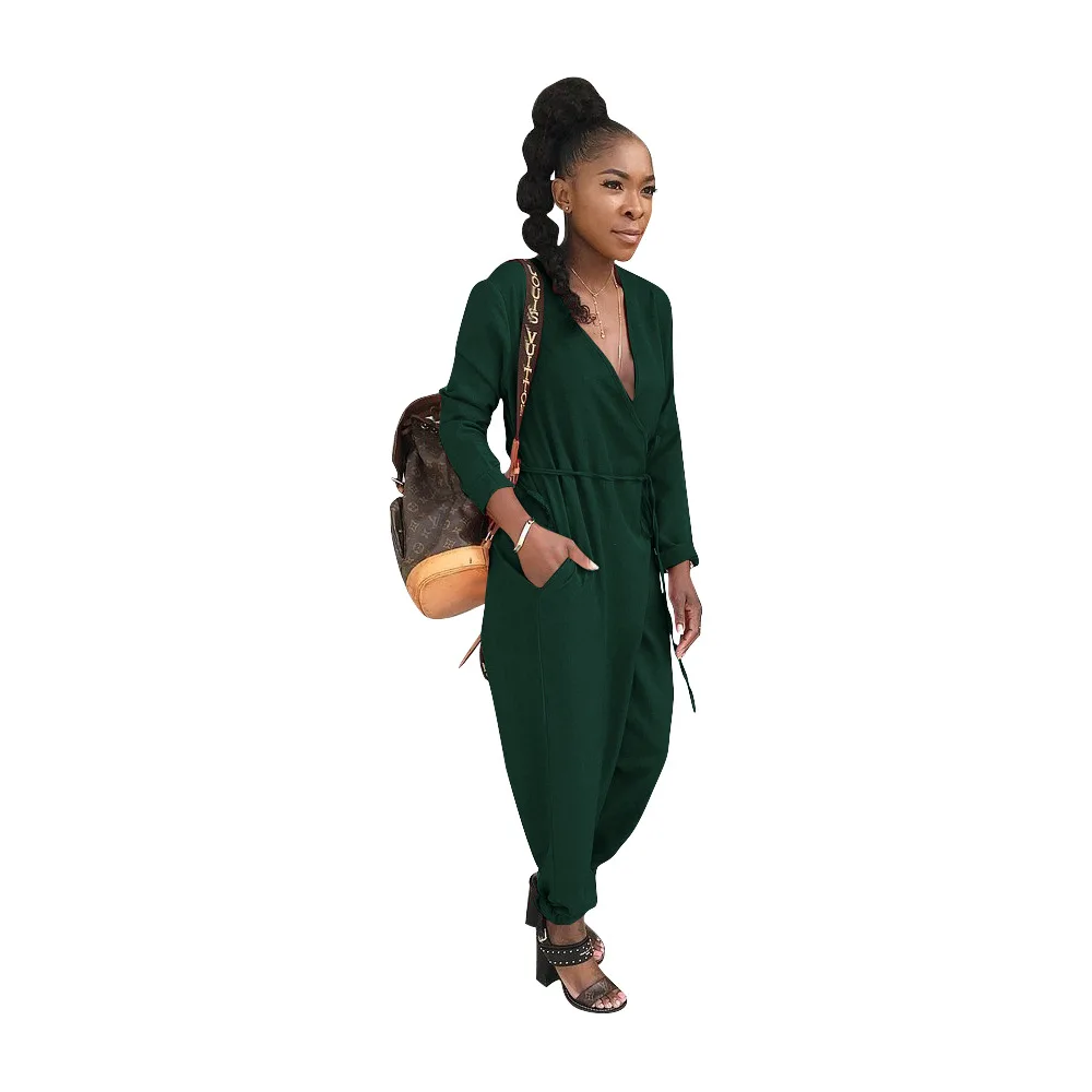 Женский комбинезон с длинным рукавом Lemon Gina Свободный Повседневный однотонный