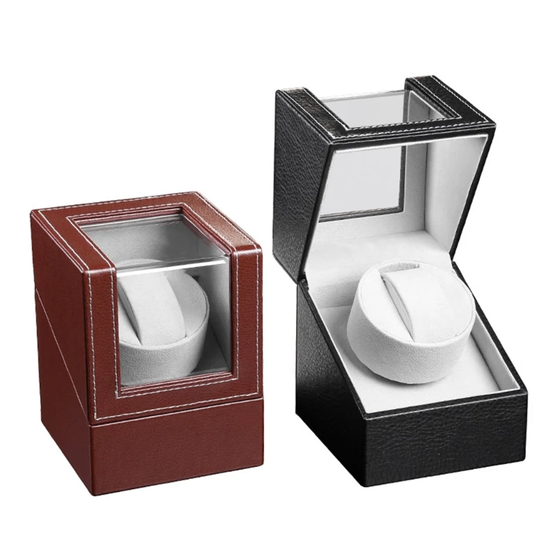 Cpdd Automatic Single Watch Winder In Shell And Black Leather/carbon