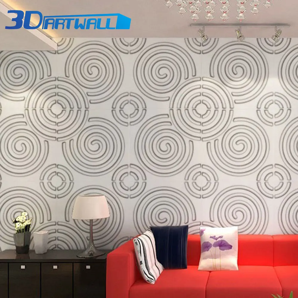 3DARTWALL ПВХ спрей краска 3D текстура стеновые панели белый вихрь 48 пакет плитки для интерьера и наружной стены Декор