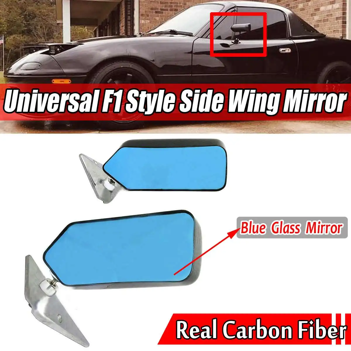 

Carbon Fiber Look 2x Universal Car Rearview Side Mirror Metal Bracket Side Mirror For Skoda For Ford For Honda For BMW For Benz