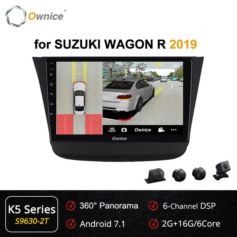 Ownice Android 9,0 4 Гб Оперативная память 64 Гб Встроенная память автомобильный DVD плеер, Wi-Fi, 4G 360 Pano Оперативная память SPDIF gps карта K3 K5 K6 для SUZUKI Wagon R - Цвет: S9630-2 K5