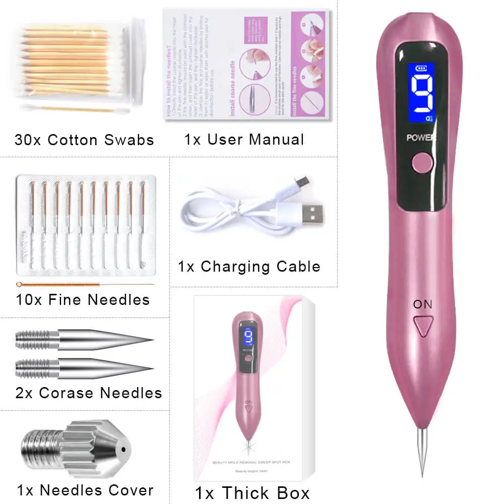 Upgrade Rose Mole Nevus лазерная ручка для удаления бородавок плазменный инструмент для удаления кожи татуировки пор черных точек акне кукурузы веснушки электрическая развертка лица темное возрастное пятно - Цвет: Upgrade Rose