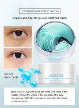 

LANBENA Eye Mask Hyaluronic Acid Collagen Gel Moisturizing Eye Patch Facial Skin Care Anti Wrinkle Puffy Eyes Elastic Eye Skin