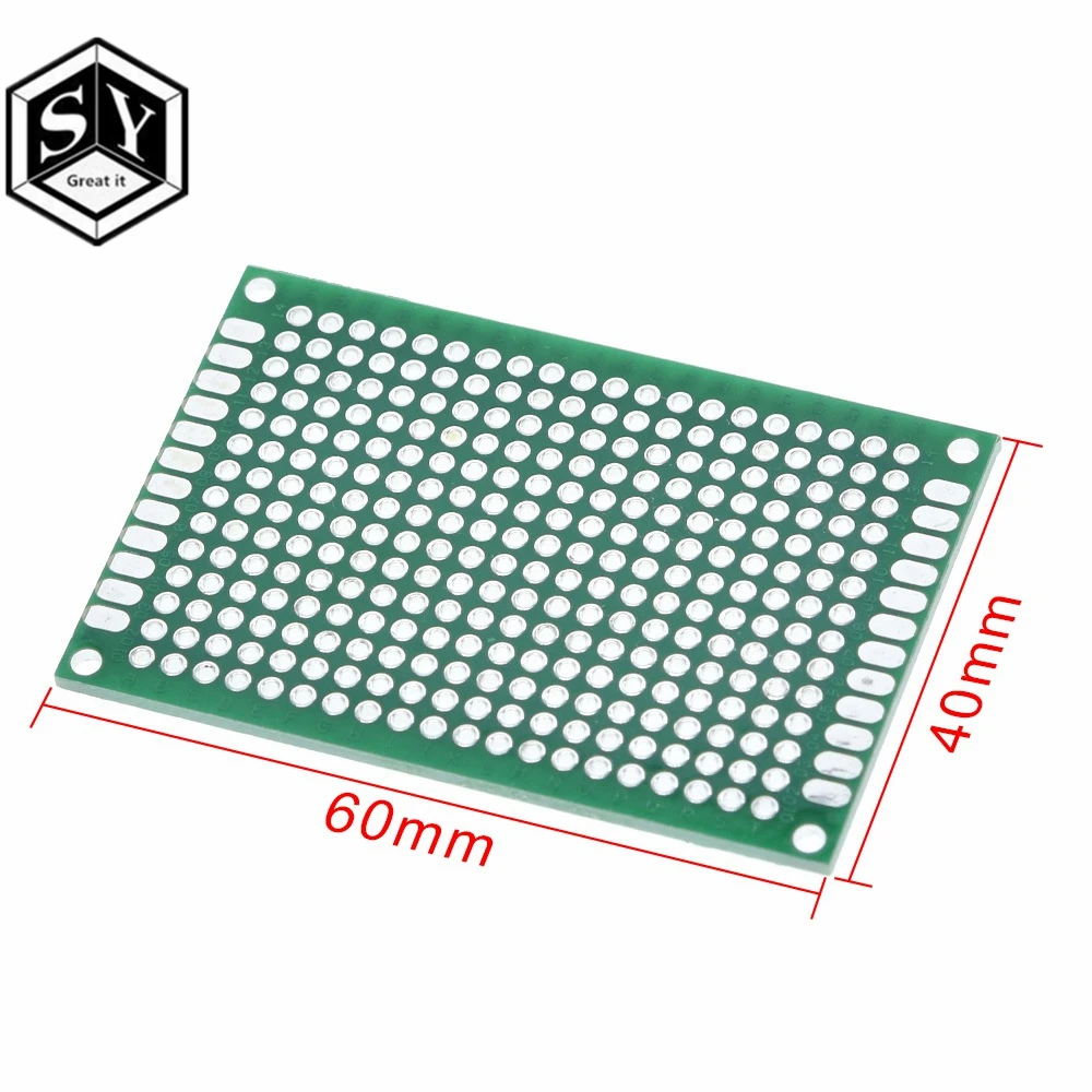 5 шт. Great IT FR-4 из стекловолокна двухсторонний Прототип PCB 4*6 Макет Хлеб доска Луженая универсальная пластина