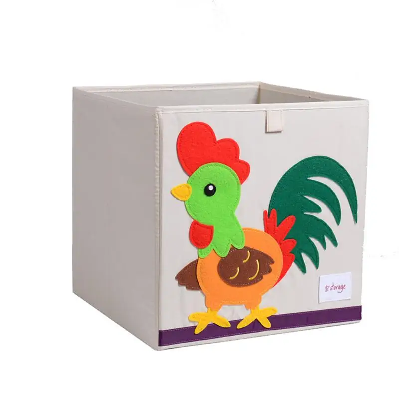 Chick Мультяшная Узорчатая корзина для хранения, холщовая складная коробка для хранения одежды, моющаяся детская игрушка для хранения, кубик, органайзер для книг 33x33x33 см - Цвет: Chick