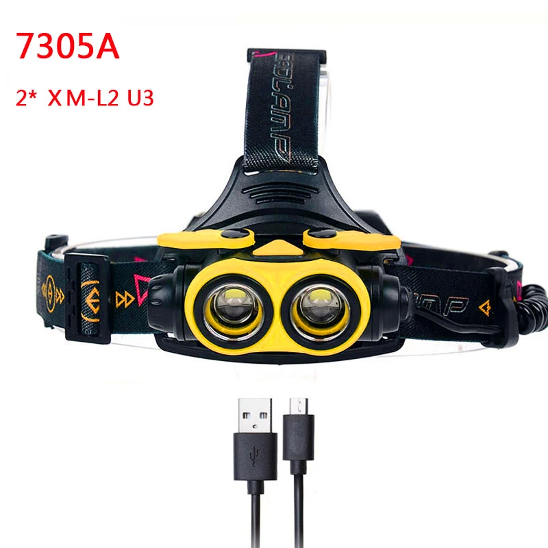 Litwod Z207305A 8000LM светодиодный налобный фонарь XM-L2 U3 4 режима Перезаряжаемые головной светильник фара Точечный светильник головной светильник - Испускаемый цвет: Option E