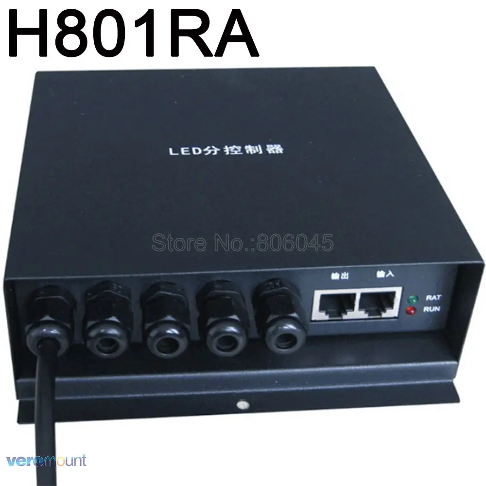 H801RA 4 порта Slave светодиодный Pxel контроллер работать с подстветка мастер-контроллер или ПК под управлением ОС Windows ttl(SPI) сигнала Выход(светодиодный студийный