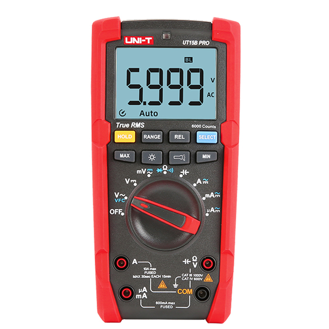 Digital Multimeter True RMS UT17B PRO/UT15B PRO 1000V AC/DC 6000 Display Digits VFC 600V Dangerous Voltage Warning
