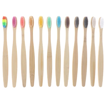 

12 pcs/Pack Natural Pure Bamboo Toothbrush table Soft Hair Tooth Brush Eco Friendly Brushes Oral Cleaning Care Tools
