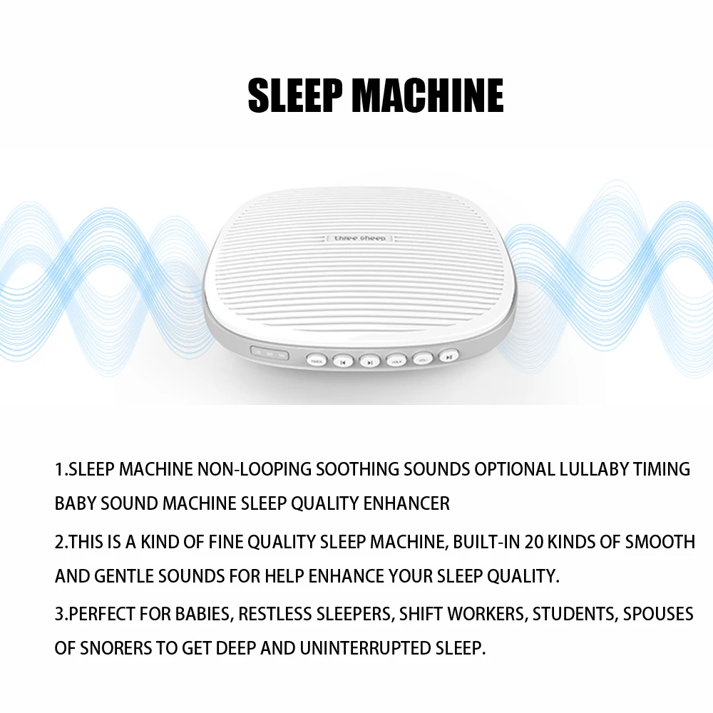 

Sleep Machine Non-Looping Soothing Sounds Optional Lullaby Timing Baby Sound Machine Sleep Quality Enhancer