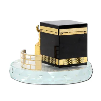 

Three Piece Bedroom Architecture Model Kit 3D Mosque Engraving Living Room Craft Crystal Gilded Kaaba Muslim Car Interior Office