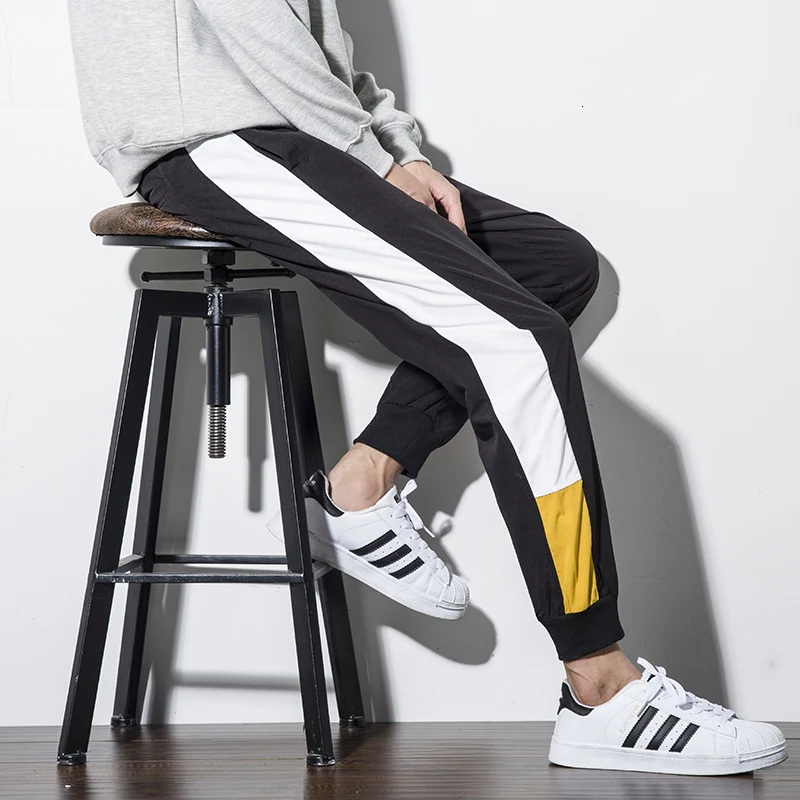 Autumn Sweatpants Men's Fashion Contrast Color Casual Joggers Pants Men Streetwear Wild Hip Hop Loose Track Pants Male M-5XL