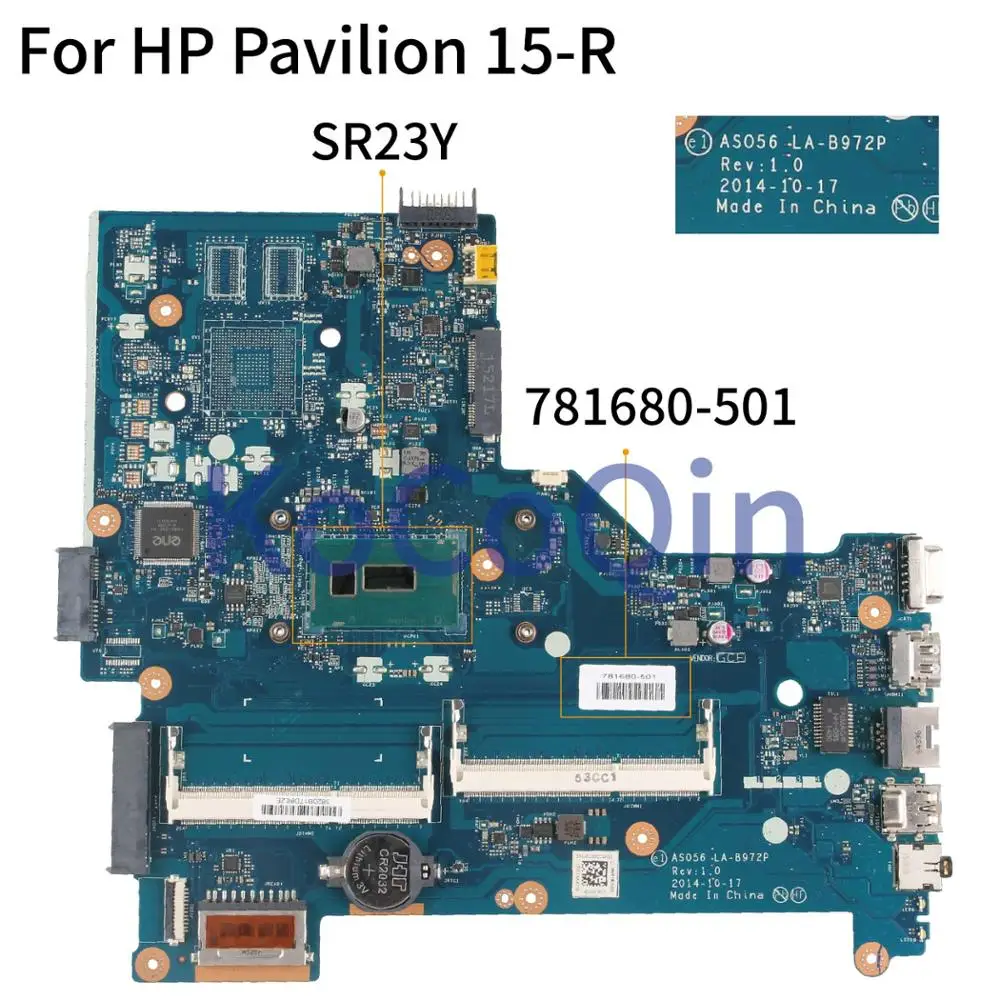 remarkable  KoCoQin Laptop motherboard For HP Pavilion 15-R 250 G3 I5-5200U Mainboard 781680-001 781680-501 ASO