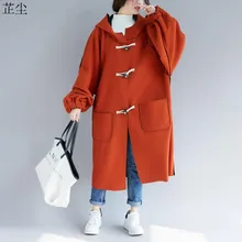 Новая осенне-зимняя свободная Длинная шерстяная ветровка «летучая мышь», плюс размер, плотное бархатное пальто для женщин, Двусторонняя одежда, флисовые куртки с капюшоном 4XL 5XL 6XL