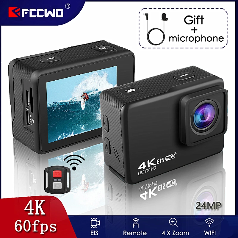 H10 EIS Противоударная Экшн камера Ultra HD 4K / 60fps WiFi 2 0 &quot170D Подводная