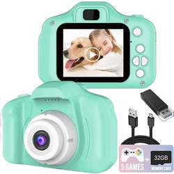 Jouet mini appareil photo, écran 2 pouces, pour enfant, caméra digitale, à résolution 1080 pixels, jeu éducatif, idéal comme cadeau 