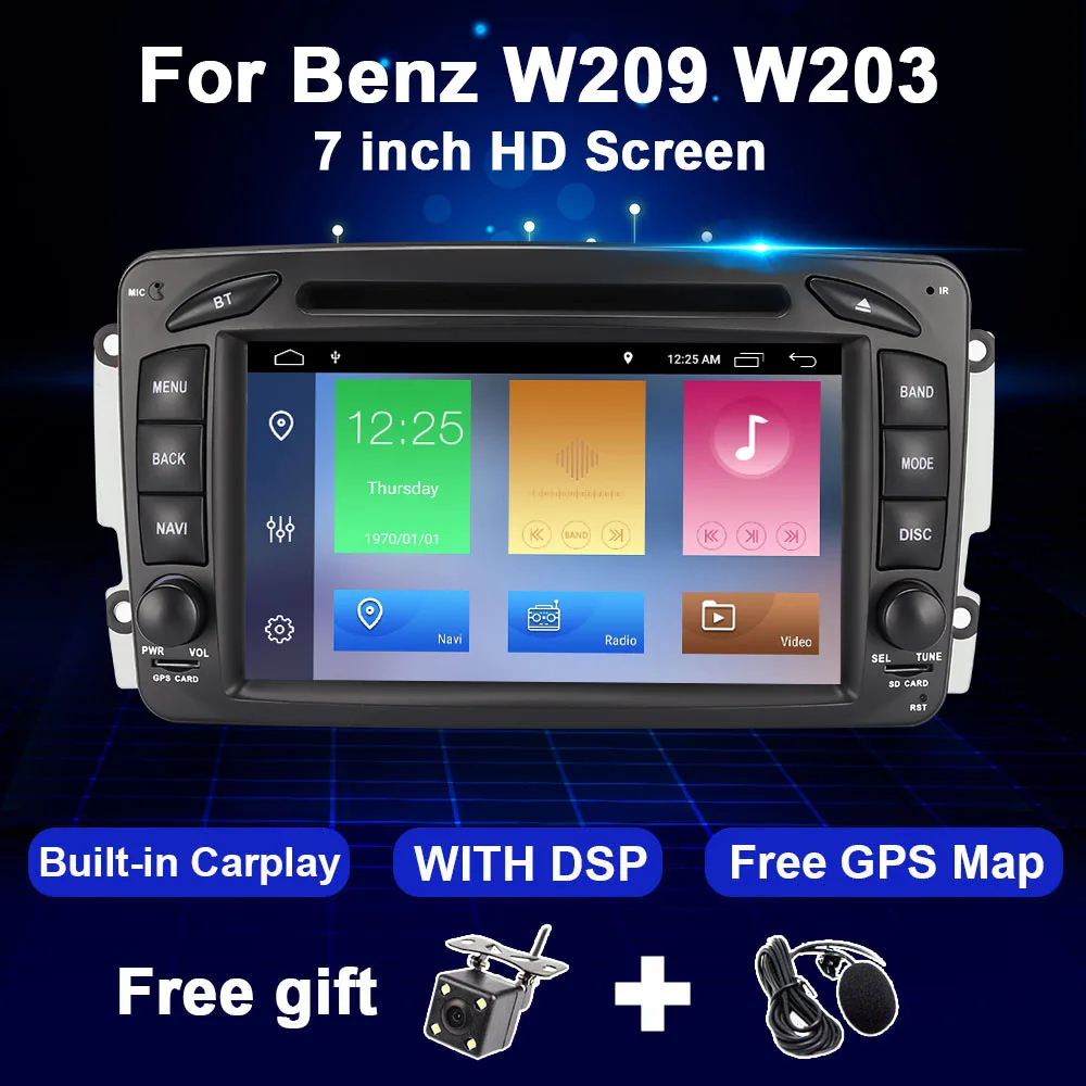 2 Din Android 10 автомобильное радио мультимедиа для W203 W209 Mercedes Benz CLK W208 W210 W463 Vito Viano Аудио
