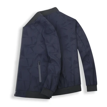 

Spring Autumn Hot Selling Printed Jacket Men's Baseball Collar Middle-aged Simple style Coat Tops Plus Size L-6XL 7XL 8XL