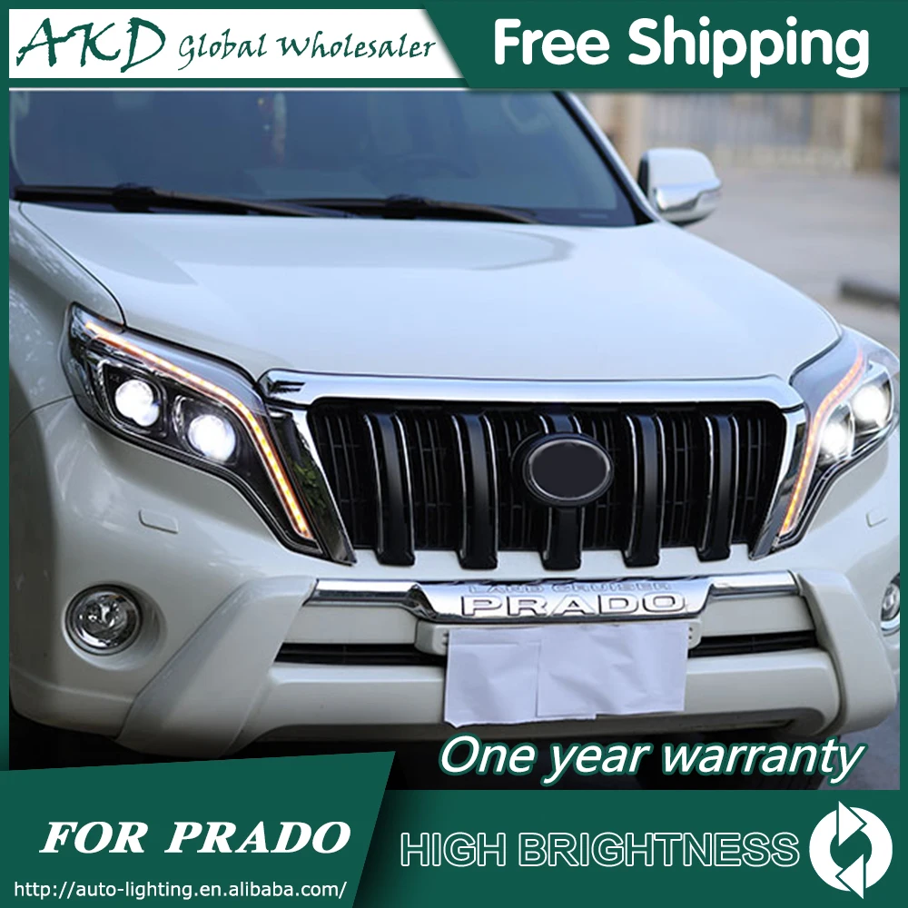 Головной светильник s для автомобиля Toyota Prado 2013- Lander Cruise DRL Дневной ходовой светильник светодиодный Биксеноновая лампа противотуманный светильник s Тюнинг Автомобиля