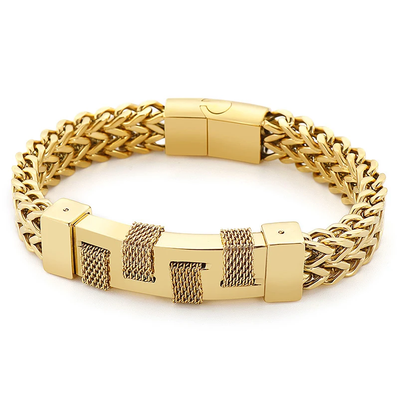 Drei-farbe Trend Edelstahl Nähte herren Armband Design Gefühl Armband Schmuck