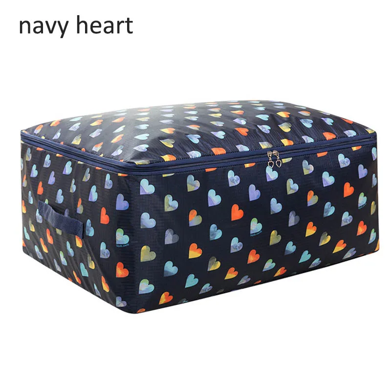 navy heart Стёганое одеяло, сумка для хранения, вместительная одежда, одеяло, багажные сумки, Складной Домашний Органайзер, ткань Оксфорд, моющийся шкаф для одежды - Цвет: navy heart