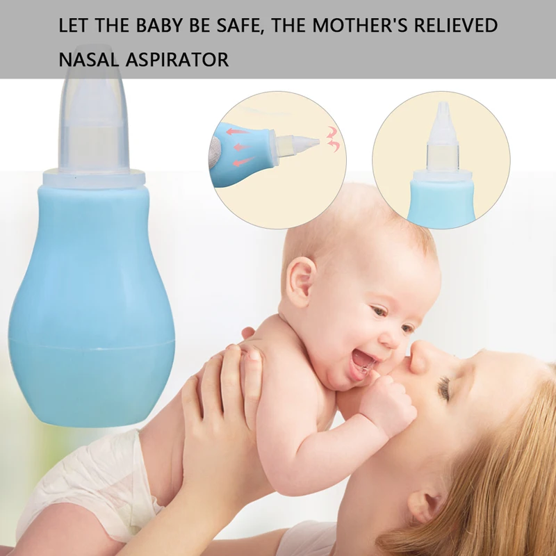 US Manual Silicone Nasal Aspirator Suction Pump Baby Vacuum Nose Cleaning Tool 