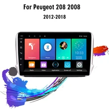 Paskalya yumurtaları GPS navigasyon başkanı ünitesi 2 Din araba radyo multimedya oynatıcı için Peugeot 2008 208 2012 2018 Android Stereo WIFI