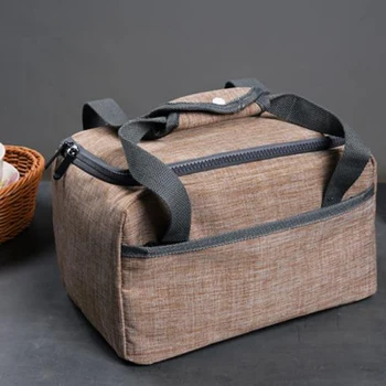 

Women Men Snack Storage Waterproof Oxford Travel Dinner Zipper Closure Thermal Insulated Organizer Lunch Bag School Portable