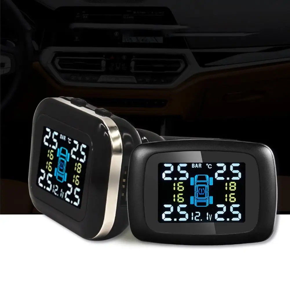

New USB Charging Car TPMS Tire Pressure Monitoring System HD Digital LCD Display Auto Alarm tools Wireless 4 external Sensor