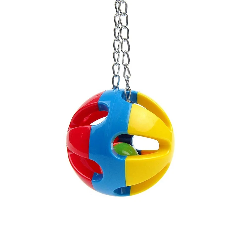 Parrot Bird Cage Chew Toy Bell Ball Training Exercise Coconut Shell Wooden Swing Perch Rest House Handmade Woven 5 Pieces Set