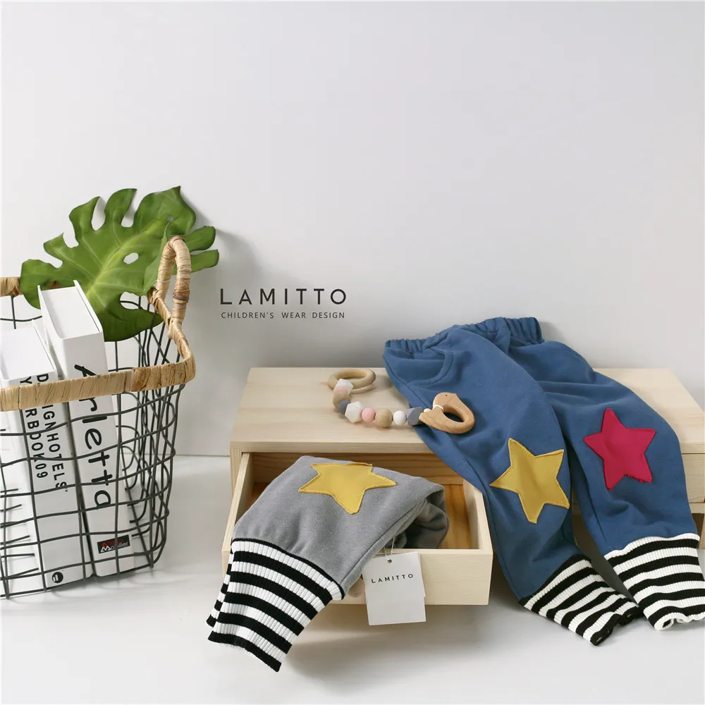 Tonytaobaby/осенняя одежда; новые спортивные брюки со звездами; штаны для мальчиков и девочек; Детские хлопковые штаны