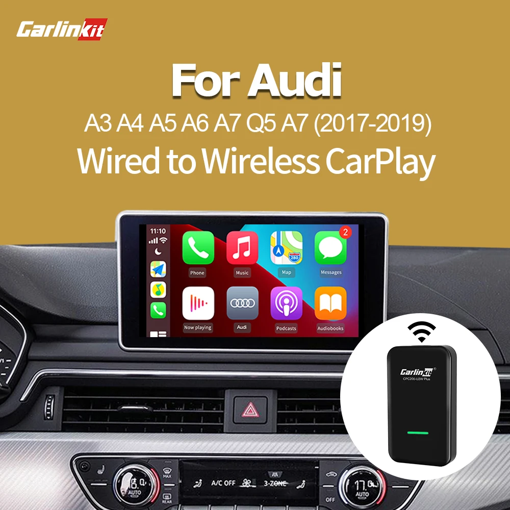 Carlinkit 3.0 U2W Plus Wireless Carplay Adapter For Audi A1 A3 B9 S4 A –  Carlinkit Wireless CarPlay Official Store