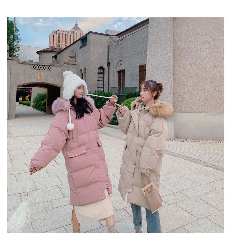 Модное хлопковое пальто для фотосессии, зима, стиль, женское платье, Ретро стиль, шикарный стиль, большой меховой воротник, с капюшоном, из хлопка