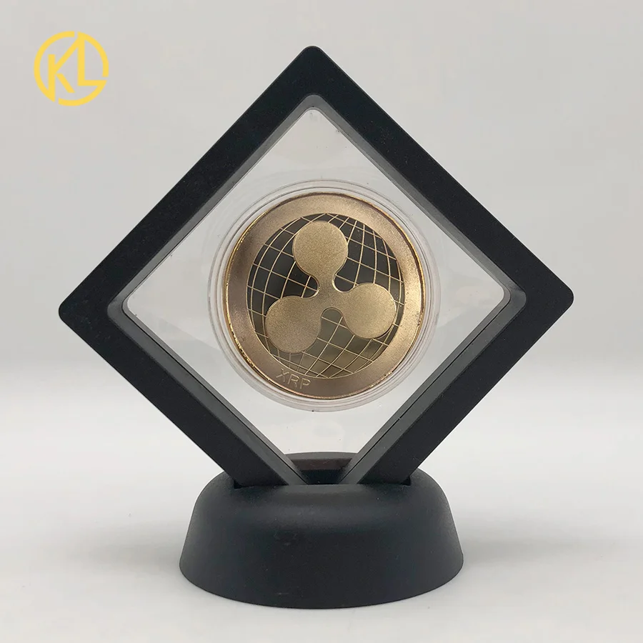 

HOT Fashion Gift Bitcoin Bit Coin Litecoin Ripple Ethereum Cryptocurrency Metal Commemoration Metal Coin with Showing Stand