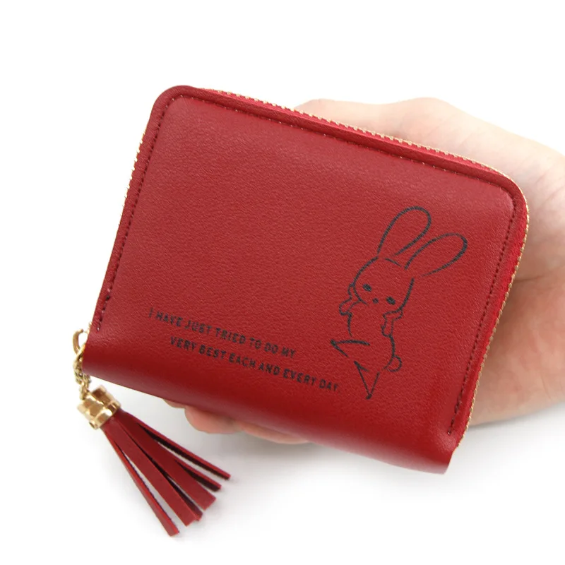 

2020 new Korean ladies wallet short rabbit clutch bag wallet zipper little girl coin purse card holder purses for women