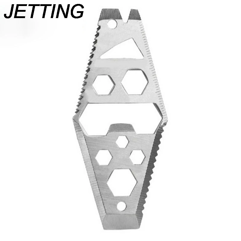 1PCS Outdoor Survival Portable Pocket Multi Tool EDC Multifunction Bottle Opener Wrench Screwdriver Saw Blade Ruler Key Chain