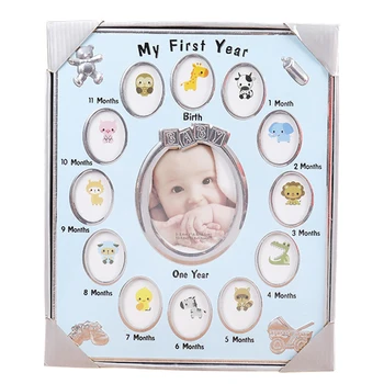 

13 Slots Recording My First Year Bedside Home Decor 12 Months Baby Newborn Children's Room Photo Frame Desktop Birthday Gift