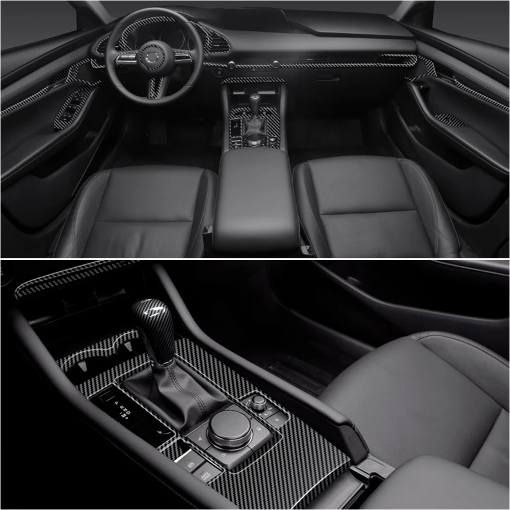 Для Mazda 3- автомобильная коробка переключения передач, Центральная панель управления, покрытие из углеродного волокна, наклейки, отделка полосок, украшение для автомобиля