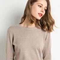 New Women  Autumn Winter Clothes Solid Round Collar Sweater Long-sleeved Knitted Pullovers Shirt Female Tops - Image 5