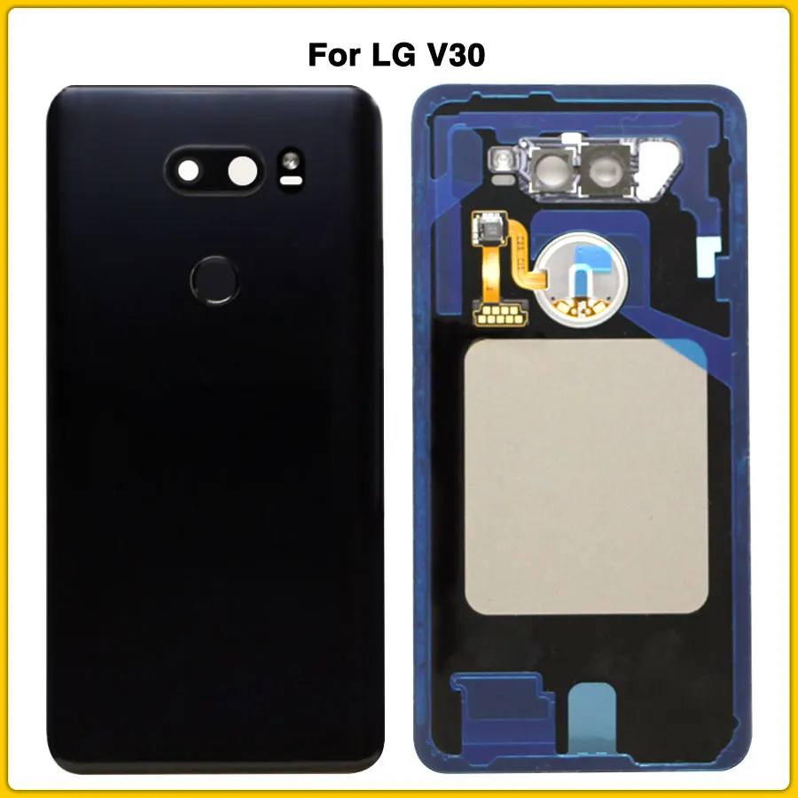 Чехол lg v30 с полным корпусом для lg V30, крышка батареи, задняя крышка с отпечатком пальца и стеклом для объектива камеры