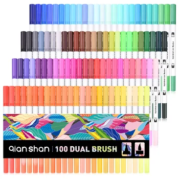 

100 Colors Dual Brush Pen School Supplies Water Marker Set Art Supplies Soft-tip Art Marker for Drawing Painting Bullet Journal