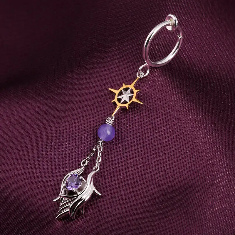 Карта Captor Sakura Tsukishiro Yukito 925 серебряные ювелирные изделия подарок серьги клипсы для ушей косплей реквизит