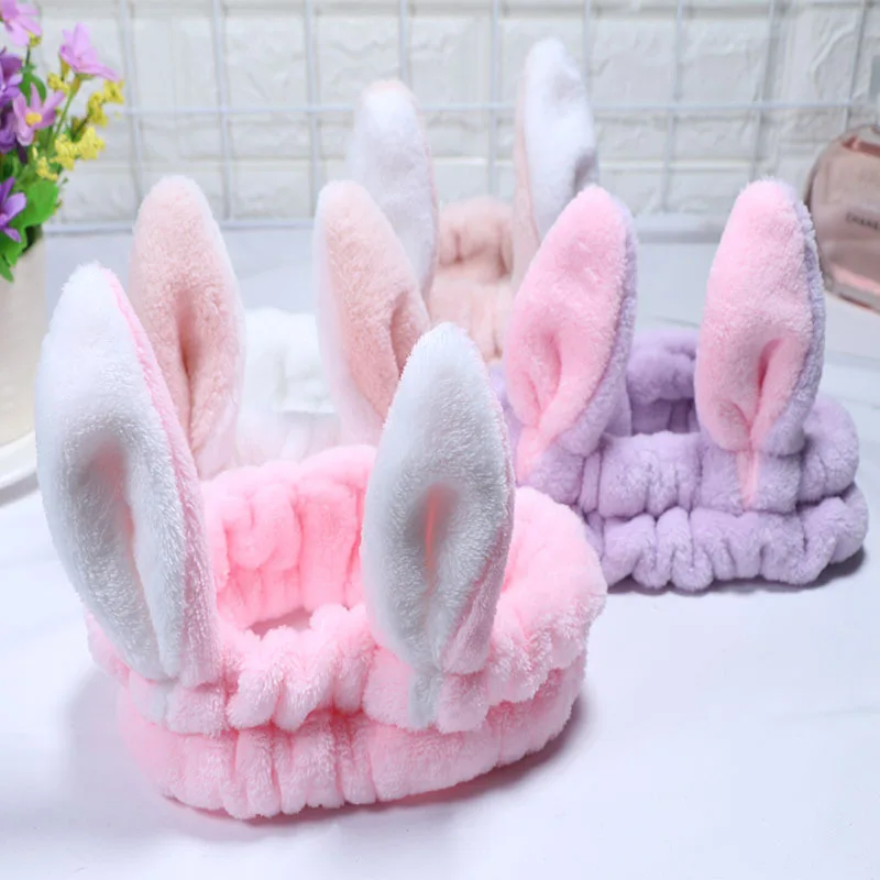 Cute Stereo Rabbit Ear Washing Face Hair Band Makeup Mask Apply Hair Band Hair Bands South Korea Hair Accessories