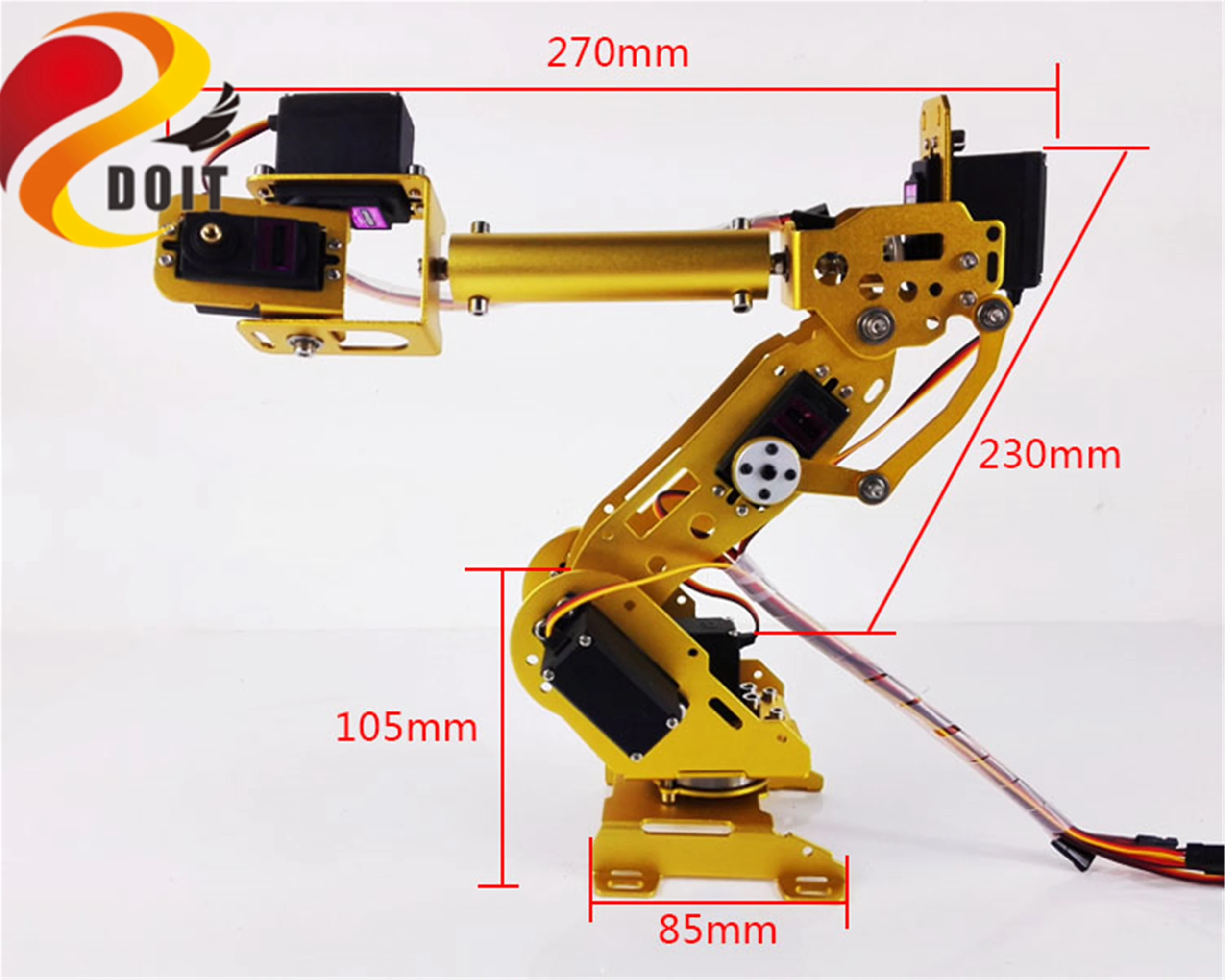 SZDOIT полностью металлический 7DOF промышленный робот рука 7-осевая большая RC Роботизированная модель 7 шт. металлический редуктор Серводвигатель DIY для обучения Arduino