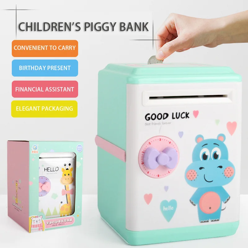 

New Gift Piggy Bank ATM Password Money Box Cash Coins Saving Box ATM Bank Safe Box Automatic Deposit Banknote Christmas Gift