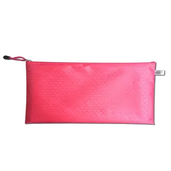 

12Pcs Grid Transparent Document Bag PVC Zipper Stationery School Handle Information Plastic Folders