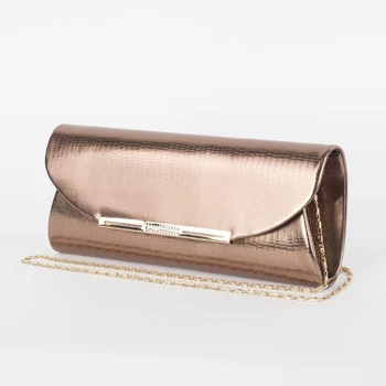 

Ladies' clutch, magnetic compartment, long chain, brown