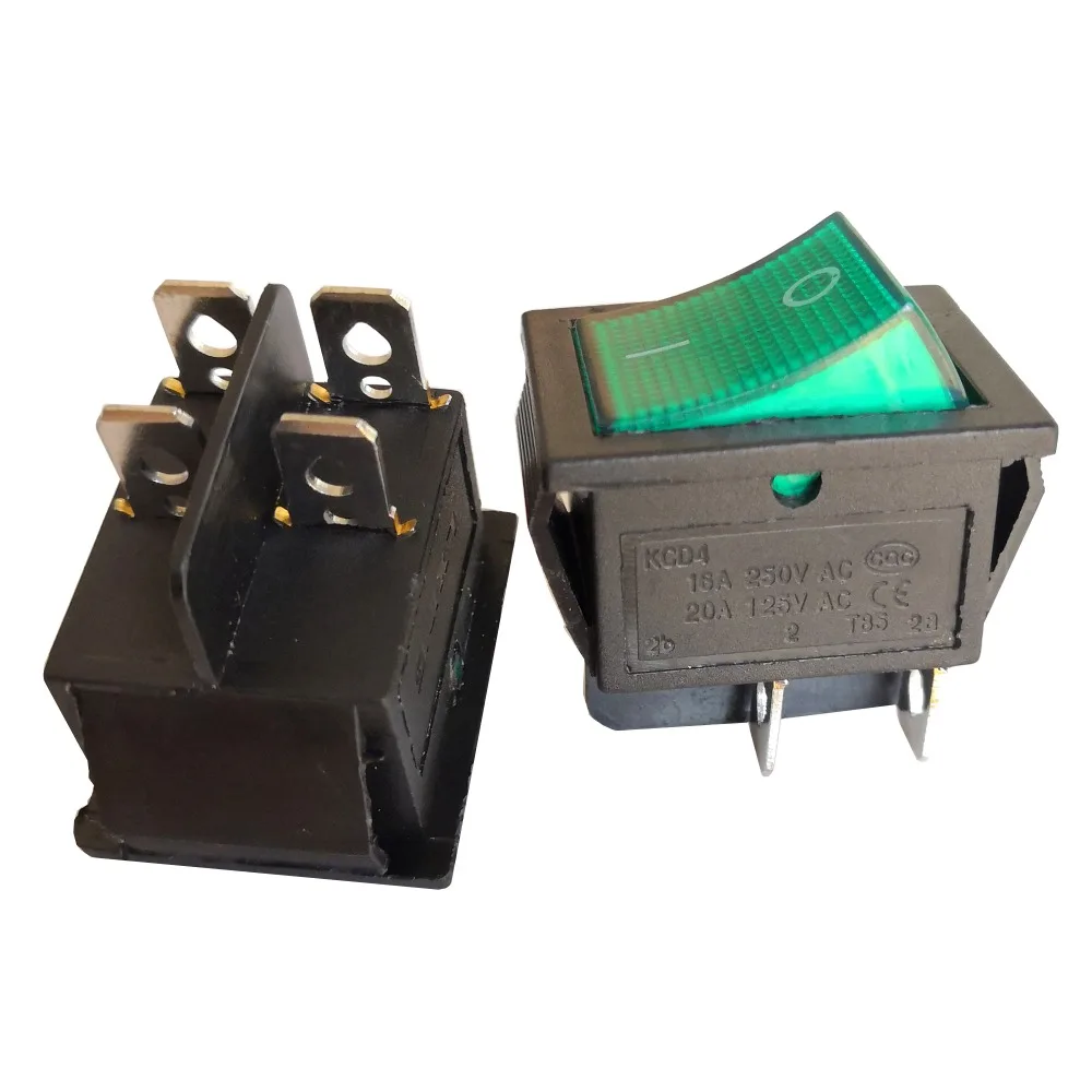 KCD4 4Pin Green Switch 0