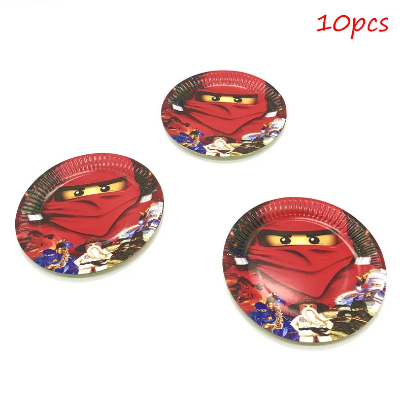 Plate-10pcs 10 шт одноразовые бумажные тарелки в масках ниндзя украшения для тематических вечеринок ниндзя день рождения принадлежности ниндзя тема бумажные тарелки поставка - Цвет: Plate-10pcs