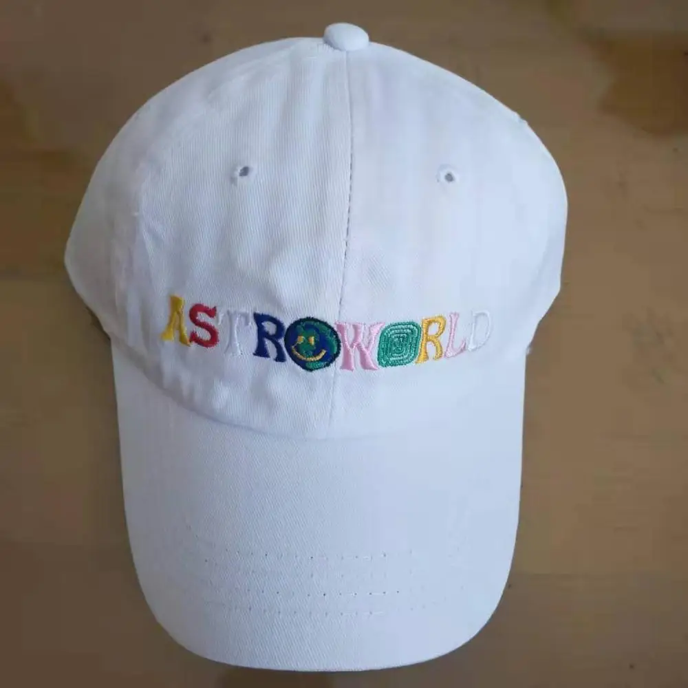 ASTROWORLD шляпа с вышивкой Трэвиса Скотта Тур шляпа хип-хоп бейсболки унисекс - Цвет: astr-white-1